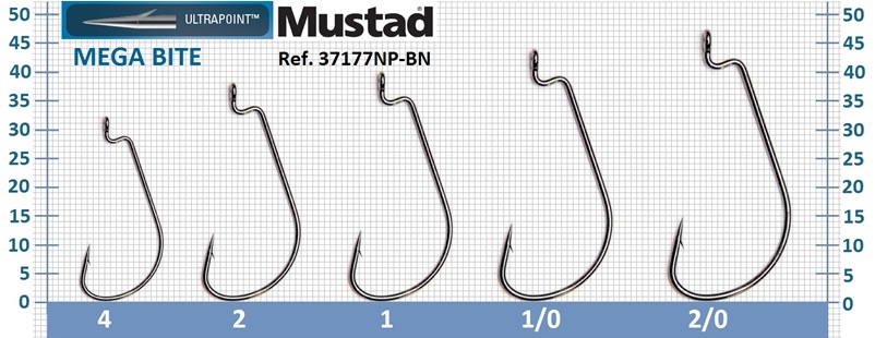 Mustad 37177NP-BN Mega Bite Hooks